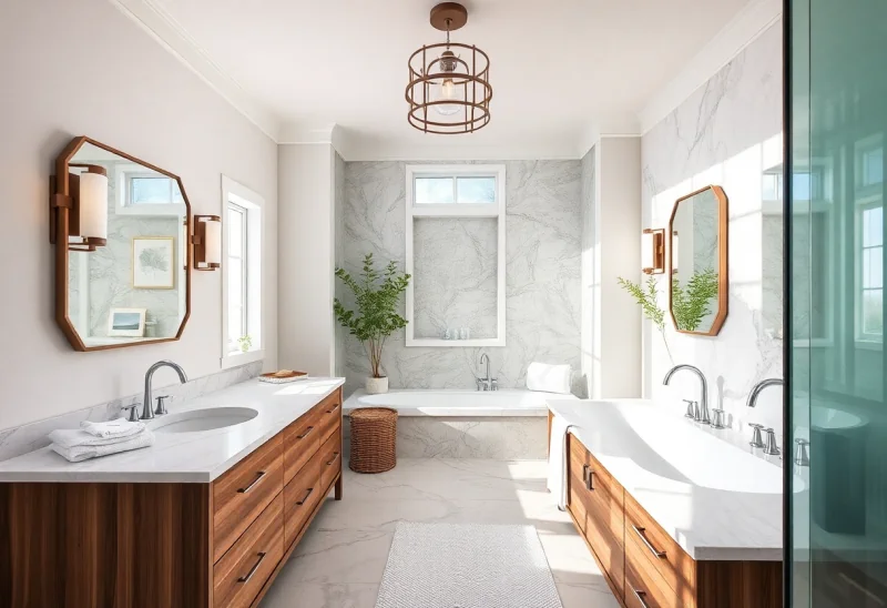 update builder grade bathroom to coastal style