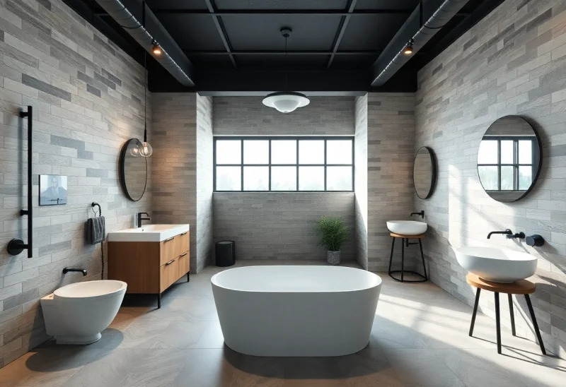 update builder grade bathroom to industrial style