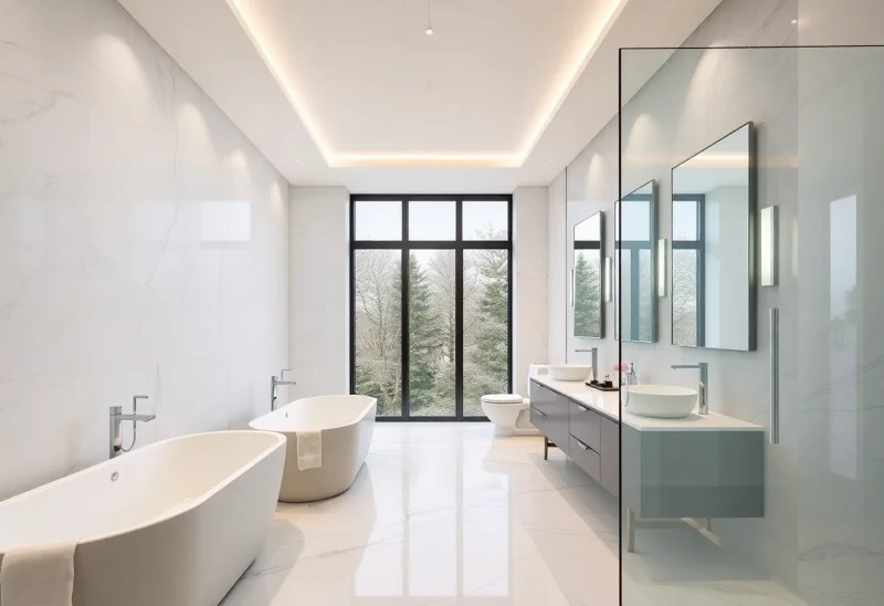 update builder grade bathroom to luxury modern style