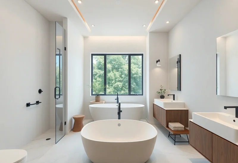 update builder grade bathroom to minimalist style