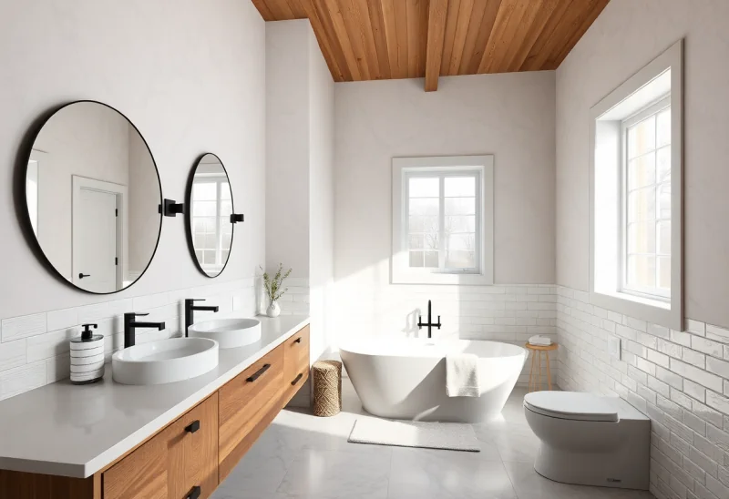 update builder grade bathroom to scandinavian style