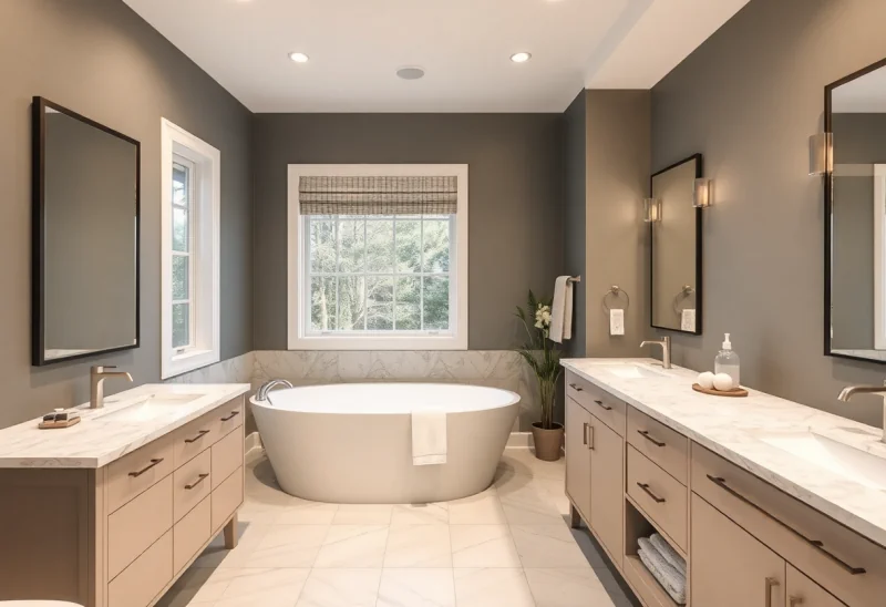 update builder grade bathroom to transitional style