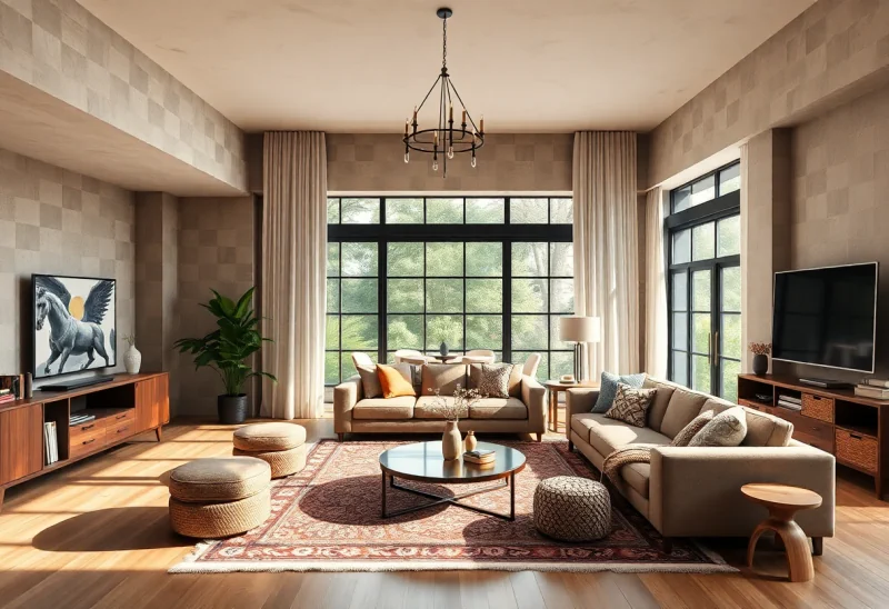 update dated 90s living room to bohemian style