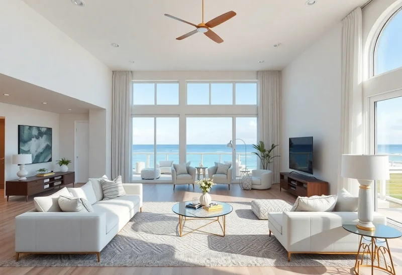 update dated 90s living room to coastal style