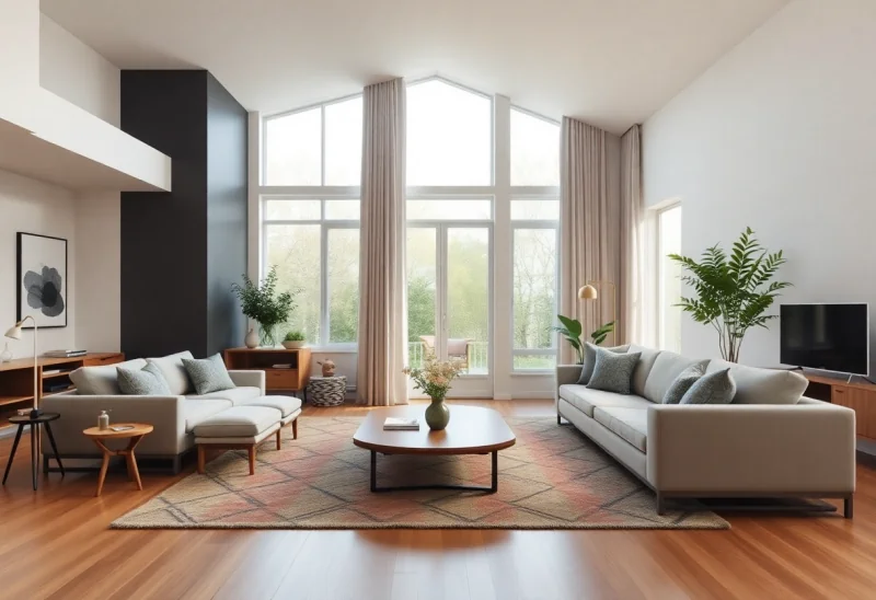 update dated 90s living room to scandinavian style