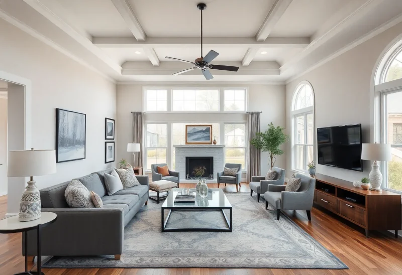 update dated 90s living room to transitional style