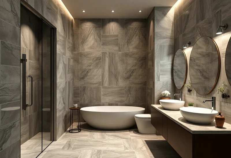 update old tile bathroom to luxury modern style