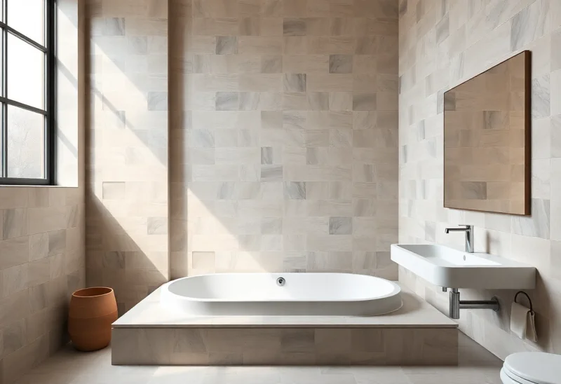 update old tile bathroom to minimalist style