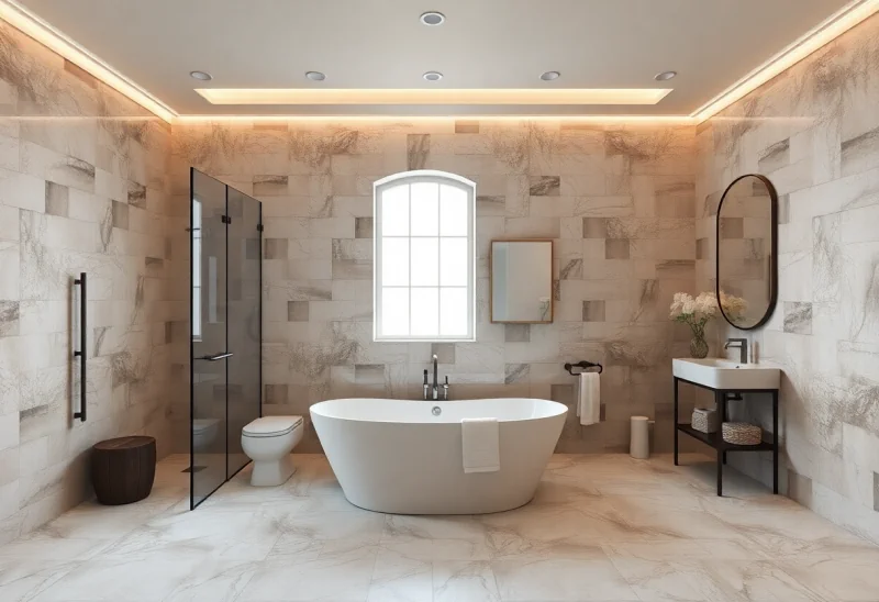 update old tile bathroom to neutral style