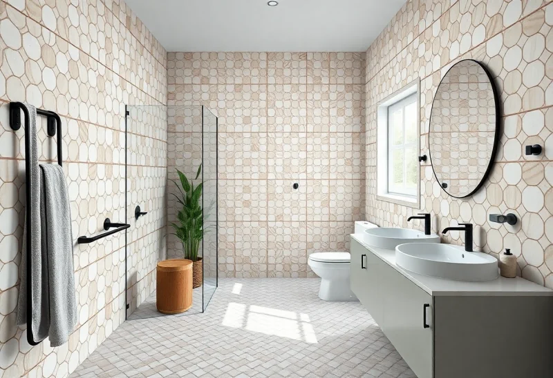 update old tile bathroom to scandinavian style