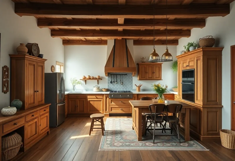 update outdated oak kitchen to bohemian style