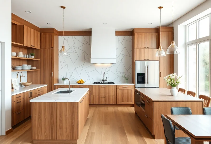 update outdated oak kitchen to luxury modern style