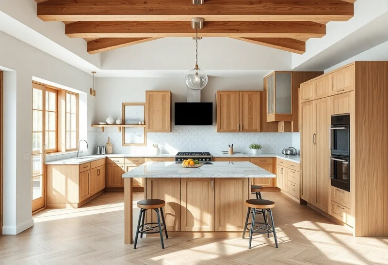 update outdated oak kitchen to neutral style