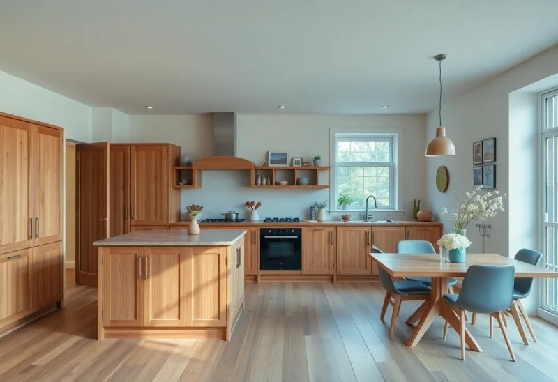 update outdated oak kitchen to scandinavian style