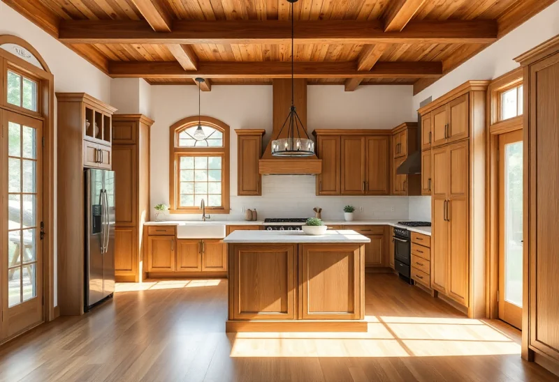 update outdated oak kitchen to transitional style