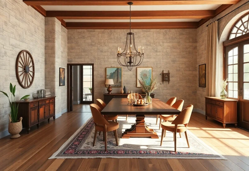 virtual staging for bohemian dining room