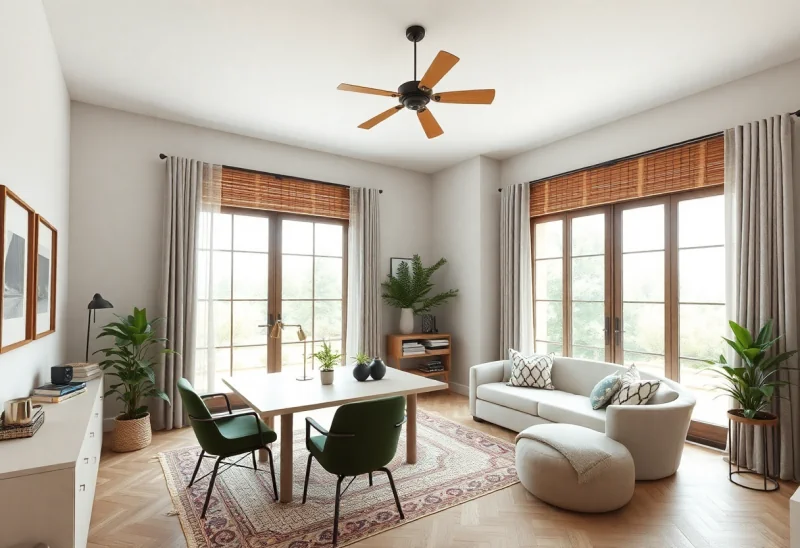 virtual staging for bohemian home office