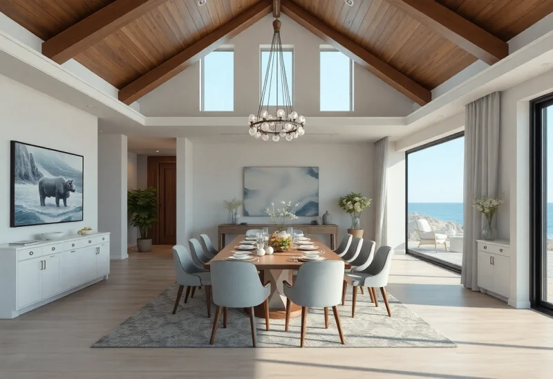 Virtual Staging for Coastal Dining Room - AI Interior Design Render