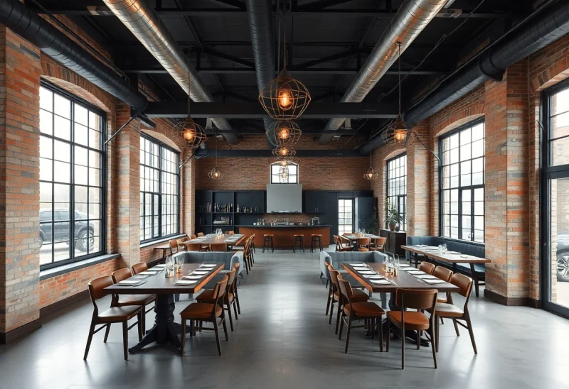 virtual staging for industrial dining room