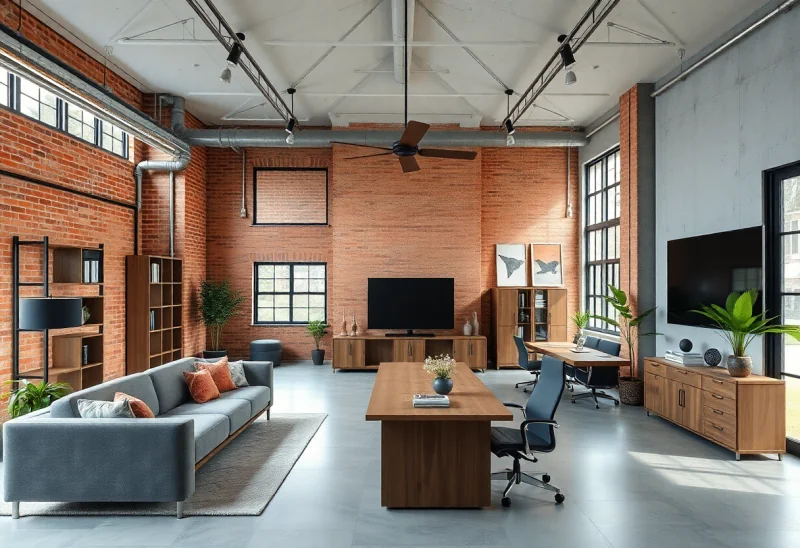 virtual staging for industrial home office