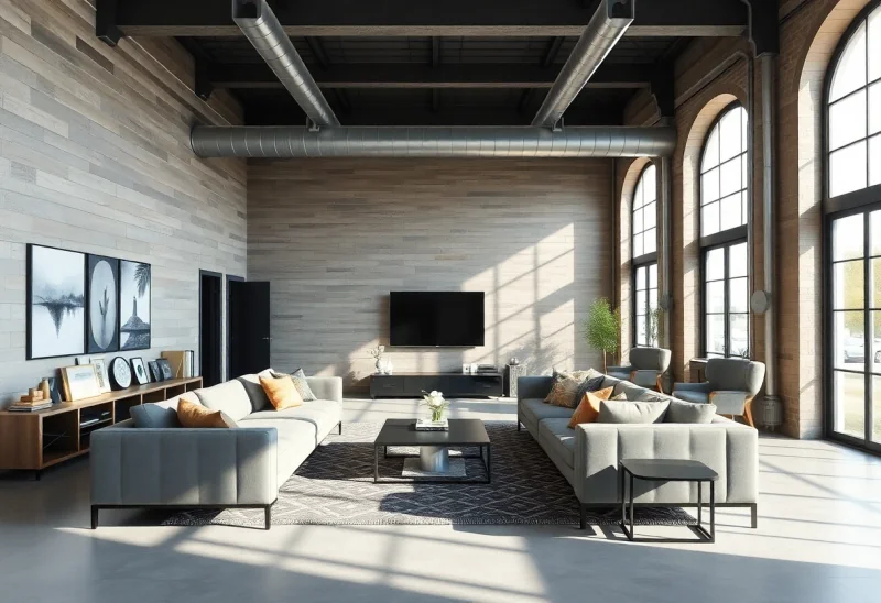 virtual staging for industrial living room