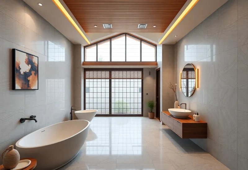 virtual staging for japandi bathroom
