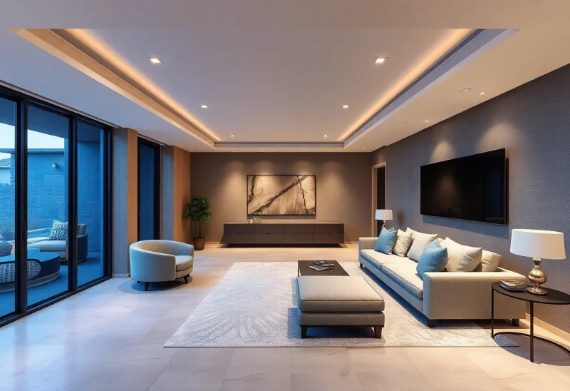 virtual staging for luxury modern basement