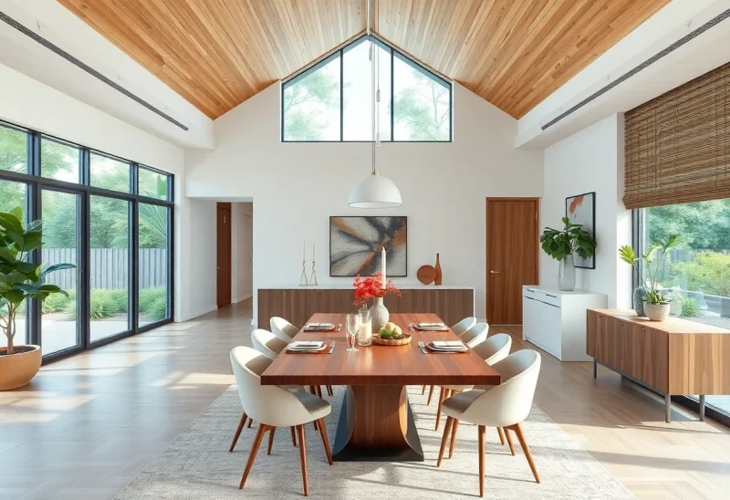 virtual staging for mid century modern dining room