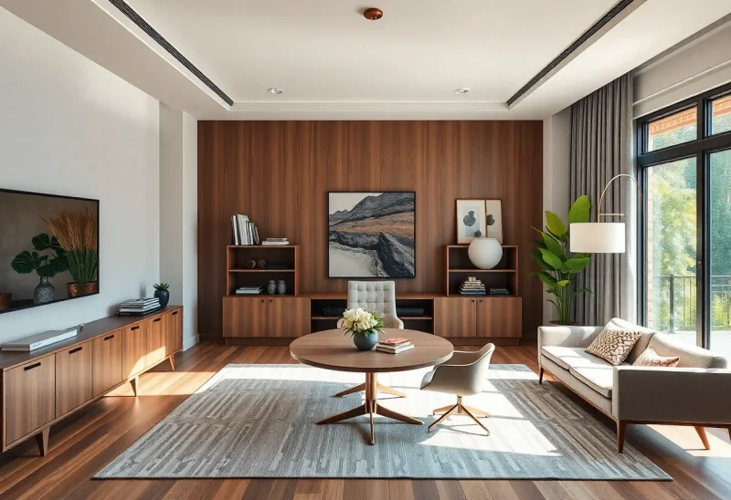 virtual staging for mid century modern home office