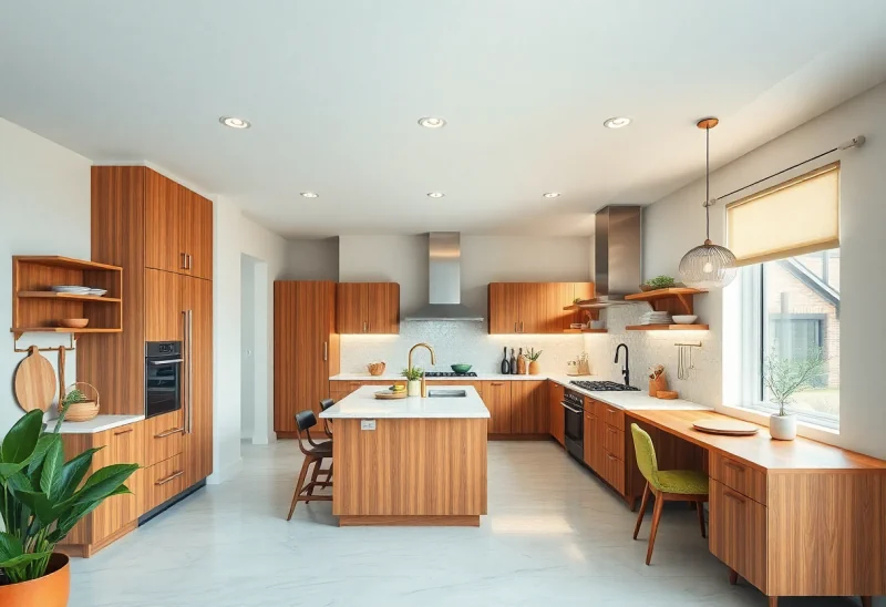 virtual staging for mid century modern kitchen