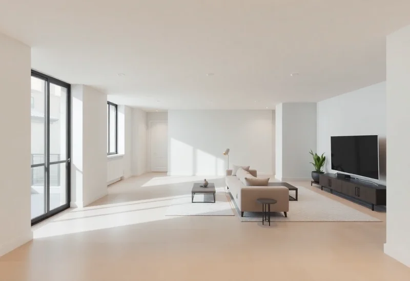 virtual staging for minimalist basement