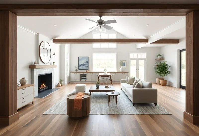 virtual staging for modern farmhouse basement