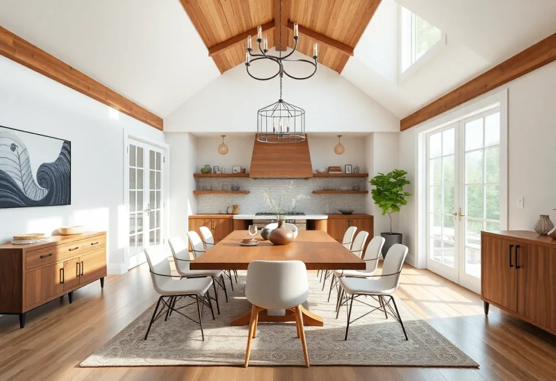 virtual staging for modern farmhouse dining room