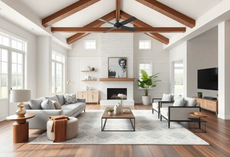 virtual staging for modern farmhouse living room