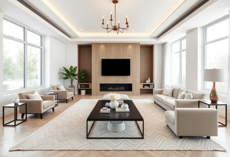 virtual staging for neutral living room