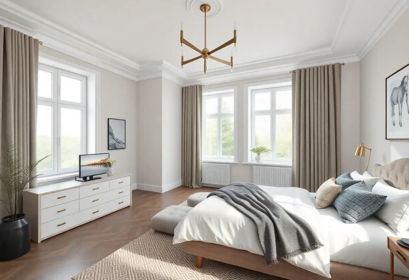 virtual staging for scandinavian bedroom