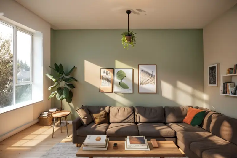A beautiful living room redesigned with AI.