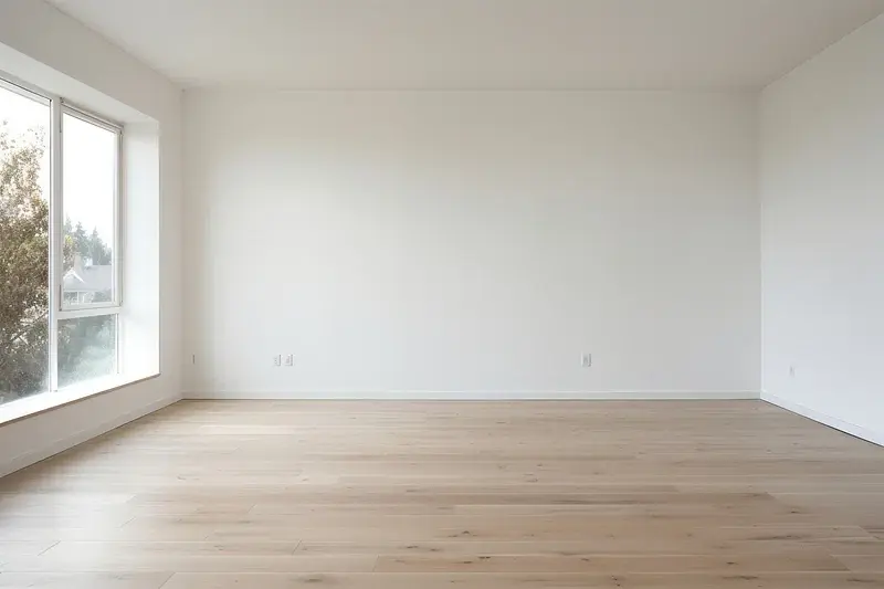 A scandinavian living room virtually staged from an empty room with AInteriors virtual staging tool.