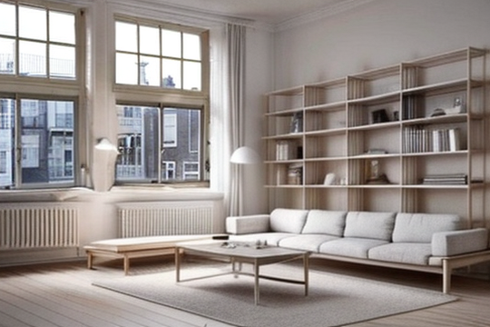 A Scandinavian minimalist style room with clean lines and neutral colors, generated by AInteriors.